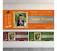 JABECODIFA Striscione Personalizzato, Striscione di laurea Banner Personalizzato come Decorazioni per la Festa Laurea, Regali Personalizzati come Regali di Laurea per i Laureati (120 x 40cm)