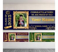 JABECODIFA Striscione Personalizzato, Striscione di laurea Banner Personalizzato come Decorazioni per la Festa Laurea, Regali Personalizzati come Regali di Laurea per i Laureati (360 x 120cm)