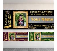 JABECODIFA Striscione Personalizzato, Striscione di laurea Banner Personalizzato come Decorazioni per la Festa Laurea, Regali Personalizzati come Regali di Laurea per i Laureati (240 x 80cm)