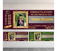 JABECODIFA Striscione Personalizzato, Striscione di laurea Banner Personalizzato come Decorazioni per la Festa Laurea, Regali Personalizzati come Regali di Laurea per i Laureati (120 x 40cm)