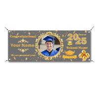 JABECODIFA Striscione Personalizzato, Striscione di Laurea Personalizzato come Decorazioni per la Festa di Laurea, Banner Personalizzato come Regali di Laurea (360 x 120cm)