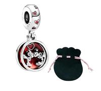 JABEDE - Charms 925 Sterling Silver 5A Cubic Zirconia Ciondolo Charm per Bracciale Charm Bead Ciondolo per Bracciali Europei Collane Gioielli Regalo per Donna (BESO)