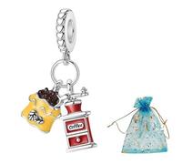 JABEDE Ciondolo da viaggio per braccialetto - Valigia rosa, aeroplano e passaporto, argento 925 per donne che amano viaggiare, Standard, Argento sterling, No aplica