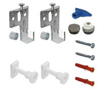 Jabema 2 x fissaggio per termosifoni con supporto, altezza regolabile e 1 x set di tappi da 1/2 pollici, console da parete per radiatore, supporto per fissaggio console