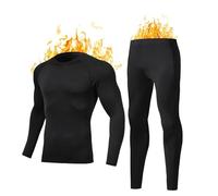 Jabidoos Intimo Termico Uomo Invernale - Tuta Termica Uomo Calcio Completo Termico Maglia Termica e Pantaloni Termici Tuta Completa Sci Palestra Abbigliamento Sportivo Ciclismo Running Sottotuta Moto