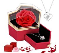 JABNOW Cofanetto rosa eterna con gioielli, regalo fidanzata Natale per la fidanzata, regalo di San Valentino, regali per donna compleanno