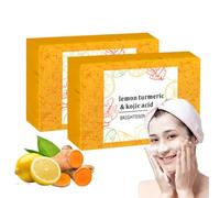 Jabón limpiador de cúrcuma y ácido kójico, reduce la apariencia de las manchas oscuras en el cuerpo, mejora las manchas oscuras en la cara interna de los muslos, barra limpiadora iluminadora. (due)