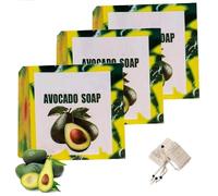 Jabones Yamusas Avocados Para La Piel, Jabones De Aguacate Hechos A Mano, Jabón De Baño Nutritivo Y Iluminador, Limpieza Profunda Para El Rostro, Las Manos Y El Cuerpo (3pcs)