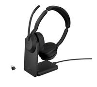 Jabra Evolve2 55 Cuffie Wireless Stereo con base di ricarica, Dongle USB-C, Ottimizzato per Microsoft Teams, Stereo, Supporto incluso