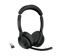 Jabra Evolve2 55 Cuffie Wireless Stereo con tecnologia Jabra Air Comfort, USB-A dongle, Ottimizzato per Microsoft Teams, Stereo, Senza Supporto