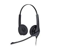 Jabra Biz 1500 Quick Disconnect On-Ear Stereo Headset - Corded Headphone with Noise-cancelling Microphone and Volume Spike Protection for Deskphones, Black