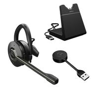 Jabra Engage 55 SE (Second Edition) - Cuffie wireless convertibili con supporto di ricarica e adattatore Link 400 USB-A DECT - Funziona con tutte le piattaforme UC come Google Meet & Zoom, nero