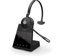 Jabra Engage 65 On-Ear, cuffie monofoniche wireless DECT di media potenza con cancellazione avanzata del rumore e doppia connettività per desktop e PC (softphone) - nero - versione UK (rinnovato)
