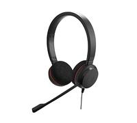 Jabra Evolve 20 Stereo Headset - Cuffie certificate Microsoft con cancellazione passiva del rumore, gestione semplice delle chiamate, indicatori LED, Plug & Play, USB-C con controller - Nero