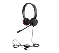 Jabra Evolve 30 MS Cuffie Stereo - Cuffie certificate Microsoft per softphone VoIP con cancellazione passiva del rumore - Cavo USB con controller - Nero