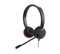Jabra Evolve 30 UC Stereo Headset - Cuffie per comunicazioni unificate per softphone VoIP con cancellazione passiva del rumore - Cavo USB con controller - Nero