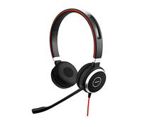 Jabra Evolve 40 Cuffie Stereo - Cuffie da ufficio certificate UC per softphone VoIP - Funzione Passive Noise Cancellation - Cavo USB e controller - Nere