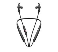Jabra Evolve 65e In-Ear Headphones - Microsoft Certified Active Noise Cancelling Bluetooth Earbuds with Neckband for Wireless Calls, Music and Vibrating Alerts, Nero
