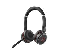 Jabra Evolve 75 MS Stereo Auricolare Con cavo e senza cavo A Padiglione Ufficio Micro-USB Bluetooth Nero, Rosso (Evolve 75 Link