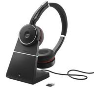 Jabra Evolve 75 SE Link380a MS Stereo - headset stereo senza cavo certificato per piattaforme UC - incl. base di ricarica