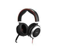 Jabra Evolve 80 Auricolare Cablato A Padiglione Ufficio Bluetooth Nero, Rosso, A