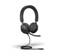 Jabra Evolve2 40 SE - Cuffie stereo cablate con cancellazione del rumore, con tecnologia di chiamata a 3 microfoni e cavo USB-C, certificato MS Teams, funziona con tutte le altre piattaforme, nero