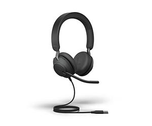 Jabra Evolve2 40 SE - Cuffie stereo con cancellazione del rumore, con tecnologia di chiamata a 3 microfoni e cavo USB-A, funzionano con tutte le principali piattaforme di comunicazione unificata come