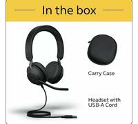 Jabra Evolve2 40 Stereo Cuffie Cablate On-Ear Microsoft Teams, USB Tipo-A, Nero