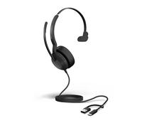 Jabra Evolve2 50 SE Mono MS USB C/A Cuffie mono con riduzione attiva del rumore (ANC), 4 microfoni antirumore e connettività USB-A/USB-C.