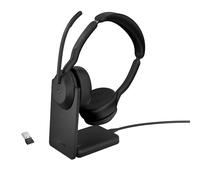 Jabra Evolve2 55 Link380a MS Stereo - Headset stereo wireless con USB-A - certificato per Microsoft Teams incl. stazione di ricarica