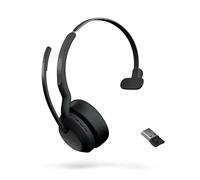 Jabra Evolve2 55 Link380a MS Mono - Headset mono wireless con USB-A certificato per Microsoft Teams