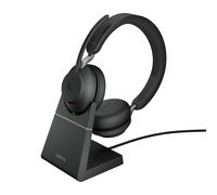 Jabra Evolve2 65 USB-C UC Headset Stereo con stazione di ricarica, colore nero