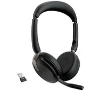 Jabra Evolve2 65 Flex Link380a UC + Ladepad Cuffie On Ear Bluetooth Stereo Nero