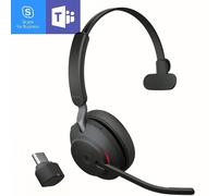 Jabra Evolve2 65 Mono USB-C MS - Nero Cuffie senza fili con connessione USB-C ottimizzate per Microsoft Teams - ideali per uffici aperti e uso intenso
