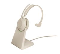 Jabra Evolve2 65, MS Mono Cuffie wireless ad archetto Desktop/Centro chiamate USB Type-C Bluetooth Beige - Nouvo