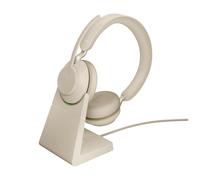 Jabra Evolve2 65, MS Stereo Wireless Headband Desktop/Call Centre USB Type-A Bluetooth Beige - Nouvo