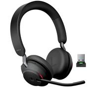 Jabra Evolve2 65 Wireless PC Headset - Noise Cancelling, Ottimizzato per Microsoft Teams, USB-A dongle, Nero, Stereo