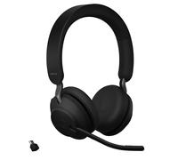 Jabra Evolve2 65 Wireless PC Headset - Cuffie stereo certificate Microsoft Teams con batteria a lunga durata - Adattatore USB-C Bluetooth - Nero