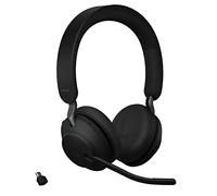 Jabra Evolve2 65 Wireless PC Headset - Cuffie stereo certificate Microsoft Teams con batteria a lunga durata - Adattatore USB-C Bluetooth - Nero