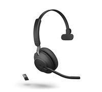 Jabra Evolve2 65 Wireless PC Headset with Charging Stand, Ottimizzato per Microsoft Teams, Dongle USB-A+supporto, Nero, Mono
