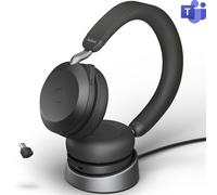 Jabra Evolve2 75 USB-C Microsoft Teams + Base di ricarica Auricolari senza fili professionali di fascia alta per una comunicazione ibrida