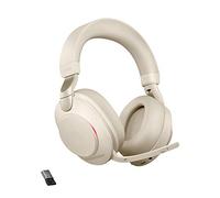 Jabra Evolve2 85 - Cuffie wireless per PC, con cancellazione del rumore, cuffie stereo certificate UC con batteria a lunga durata, adattatore USB-A Bluetooth, beige (rinnovato)