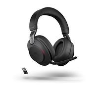 Jabra Evolve2 85 - Cuffie wireless per PC con supporto di ricarica, cancellazione del rumore, cuffie stereo certificate Microsoft Teams con batteria a lunga durata, adattatore USB-A Bluetooth, colore