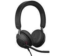Jabra Evolve2 - Cuffie cablate, 40 MS, USB-C, stereo, colore nero, per chiamate e musica, comfort migliorato per tutto il giorno, cuffie con cancellazione passiva del rumore, ottimizzate per MS con