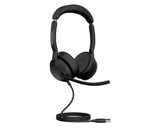 Jabra Evolve2 - Cuffie stereo con cavo con tecnologia AirComfort, microfoni a cancellazione del rumore e cancellazione attiva del rumore, funzionano con tutte le principali piattaforme UC come Zoom e
