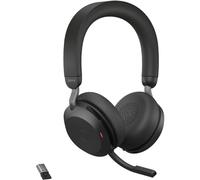 Jabra Evolve2 - Cuffie wireless da 75 PC, con supporto di ricarica e tecnologia a 8 microfoni, doppia schiuma, con cancellazione attiva avanzata del rumore, adattatore Bluetooth USB-A e compatibilità