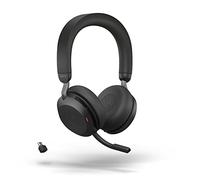 Jabra Evolve2 - Cuffie wireless da 75 PC con tecnologia a 8 microfoni, cuffie stereo a doppia schiuma con cancellazione attiva attiva regolabile del rumore, adattatore USB-C Bluetooth e compatibilità