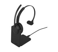 Jabra Evolve3 45 MS Mono - Cuffia con microfono wireless con Link 390a e base di ricarica, nero