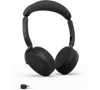 Jabra Evolve3 65 Flex MS Cuffie ANC Wireless Cuffie professionali pieghevoli senza asta microfonica, con ANC adattivo, ClearVoice AI, Bluetooth 5.3 e