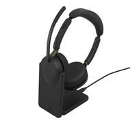 Jabra Evolve3 65 MS Stereo USB-C con Base Cuffie Bluetooth stereo per Microsoft Teams con ANC adattivo, ClearVoice e base di ricarica, progettate per
